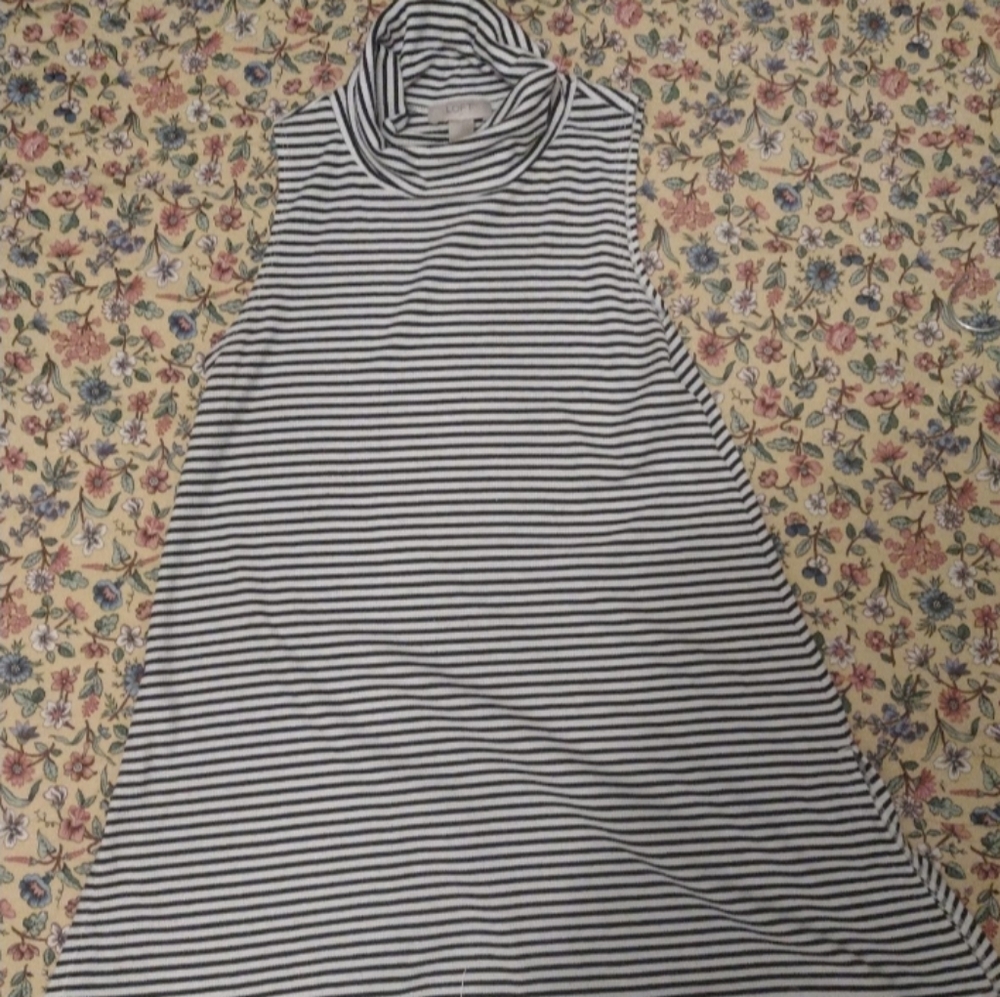 Loft dress size small striped turtleneck dress